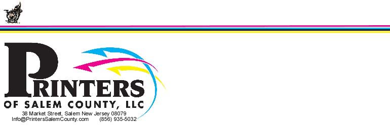 Printers of Salem County New Jersey 08079 Business Printing and Personal Printing Announcements, Booklets, Brochures, Business Cards, Certificates, Envelopes, FlyersPosters, Presentations, Price ListsReply Cards, Stationery, Stickers, TagsFolders, Invitations, Labels, LetterheadsNewsletters, Note Pads, Carbonless Forms...